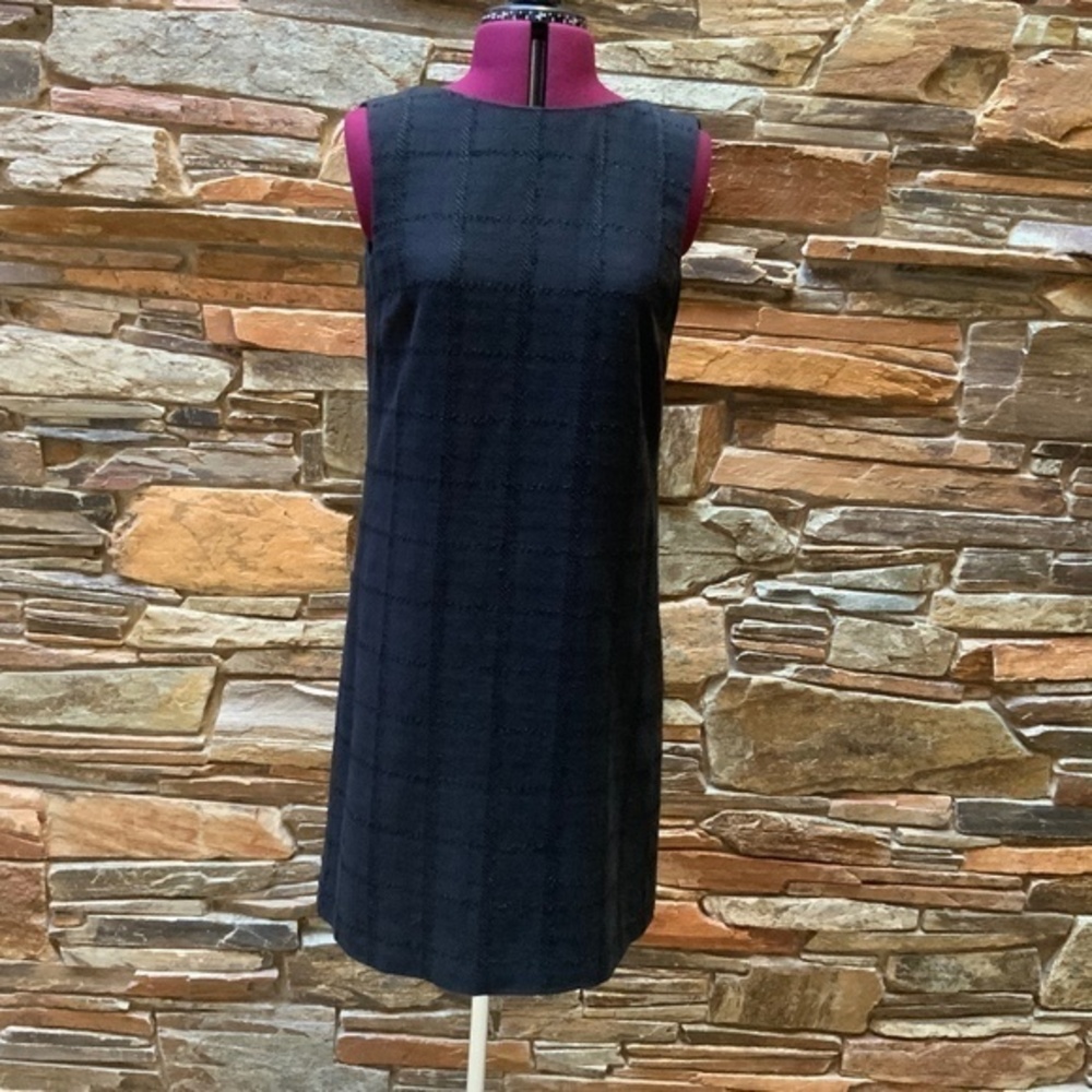 Piazza Sempione Black Textured Sleeveless Shift Dress (6)